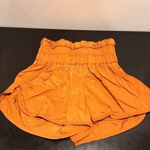 FP Movement by Free People Orange Smocked Waist Skater Shorts